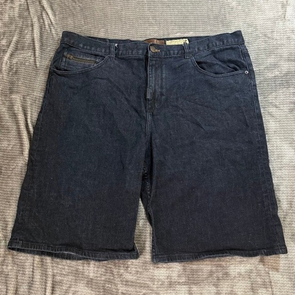 LRG Lifted Research Group Mens Denim Shorts Dark Wash Blue 42X10 Streetwear